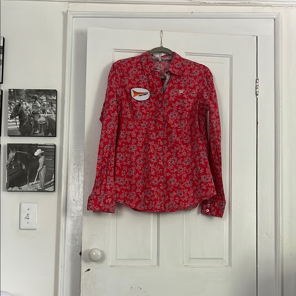 Cinch Red Floral Button Down Shirt